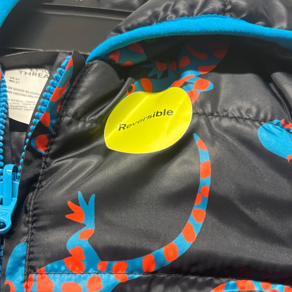 Epic Threads Toddler Boys Gecko Print Reversible Puffer Jacket - Picture 4 of 5